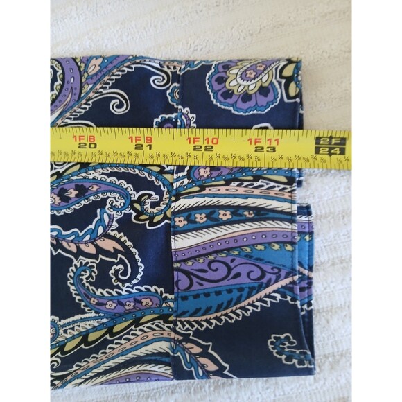 Chicos Women's Tunic Blouse Size 2 L Paisley Blue Purple Button Up Long Sleeve - Picture 13 of 15